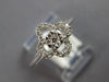ESTATE SMALL .16CT DIAMOND 14K WHITE GOLD 3D FLOWER CLUSTER FRIENDSHIP LOVE RING