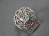 GIA CERTIFIED 2.28CT WHITE PINK & BLUE DIAMOND 18K WHITE GOLD 3D ENGAGEMENT RING