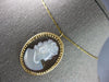 ESTATE LARGE AAA MOTHER OF PEARL 14KT YELLOW GOLD LADY CAMEO PIN PENDANT