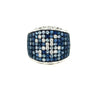 ESTATE LARGE 2.32CT DIAMOND & AAA SAPPHIRE 18KT WHITE GOLD 3D MULTI ROW FUN RING