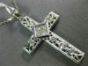 ESTATE LARGE .45CT DIAMOND 18KT WHITE GOLD CLASSIC FILIGREE CROSS PENDANT #6916