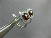 ESTATE 2.10CT DIAMOND & GARNET 14K WHITE GOLD HALO HEART LEVERBACK STUD EARRINGS