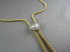 ESTATE HEART .40CT DIAMOND LARIAT DROP TWOTONE GOLD NECKLACE F VS ONE OF A KIND