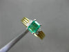 ESTATE .55CT DIAMOND & AAA EMERALD 14K WHITE & YELLOW GOLD ENGAGEMENT RING #4421