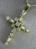 ESTATE LARGE 1.0CT ROUND & BAGUETTE DIAMOND 14KT YELLOW GOLD 3D PENDANT #20837