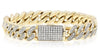 ESTATE LARGE 4.21CT DIAMOND 14KT YELLOW GOLD CLASSIC CUBAN LINK ID MENS BRACELET