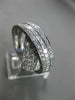 ESTATE MASSIVE 2.50CT DIAMOND 14KT WHITE GOLD 3D CRISS CROSS X LOVE RING #25116