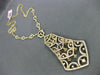 ESTATE LARGE 3.77CT DIAMOND 14KT YELLOW GOLD CHANDELIER FLOATING LARIAT NECKLACE