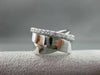 ESTATE WIDE .54CT DIAMOND 14KT WHITE GOLD CRISSCROSS DESIGN FUN RING 13mm #9491