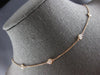 ESTATE EXTRA LONG 3.15CT DIAMOND 14KT ROSE GOLD ROUND BY THE YARD LOVE NECKLACE
