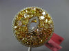 ESTATE LARGE GIA 4.22CT MULTI COLOR FANCY DIAMOND 18K 2 TONE GOLD CLUSTER RING