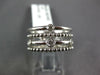 ESTATE WIDE .11CT DIAMOND 14KT WHITE GOLD MULTI ROW BEZEL BEADED ETOILE FUN RING