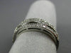ESTATE .54CT ROUND DIAMOND 14KT WHITE GOLD OPEN 3 ROW WAVE ANNIVERSARY RING 6mm