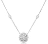 ESTATE .44CT DIAMOND 14KT WHITE GOLD 3D CLASSIC FLOWER BY THE YARD LOVE NECKLACE