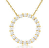 .25CT DIAMOND 14KT YELLOW GOLD 3D CLASSIC ROUND CIRCLE OF LIFE FLOATING PENDANT