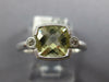 1.22CT DIAMOND & AAA GREEN AMETHYST 14K WHITE GOLD ROUND & CUSHION CUT FUN RING