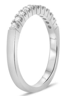 .29CT DIAMOND 14K WHITE GOLD 3D ROUND SHARE PRONG SEMI ETERNITY ANNIVERSARY RING
