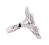 LARGE 2.02CT DIAMOND 18K WHITE GOLD MULTI SHAPE DOUBLE FLOWER TEAR DROP FUN RING