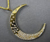 ESTATE LARGE .23CT DIAMOND 18KT YELLOW GOLD 3D ETOILE MOON FLOATING PENDANT