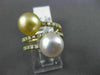 .60CT DIAMOND & AAA SOUTH SEA GOLDEN PEARL 18KT YELLOW GOLD 3D CRISS CROSS RING
