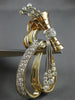 ANTIQUE LARGE 7.0CT OLD MINE DIAMOND 14K WHITE & ROSE GOLD FLORAL BOW BROOCH 817