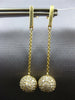 ESTATE .32CT DIAMOND 14KT YELLOW GOLD 3D ROUND CLASSIC BALL HANGING EARRINGS