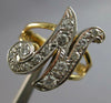 ESTATE .25CT DIAMOND 14KT WHITE AND YELLOW GOLD 3D N INITIAL DOUBLE PLATE RING