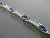 ESTATE 4.29CT DIAMOND & AAA TANZANITE 14KT WHITE GOLD 3D BAMBOO TENNIS BRACELET