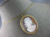 ESTATE LARGE AAA MOTHER OF PEARL 14KT YELLOW GOLD LADY CAMEO PIN PENDANT