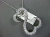 ESTATE 1.36CT DIAMOND 14K WHITE GOLD DOUBLE HEART INFINITY LOVE FLOATING PENDANT