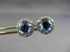 ESTATE 2.80CT DIAMOND & AAA SAPPHIRE 14KT WHITE GOLD 3D ROUND HALO STUD EARRINGS