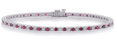 3.92CT DIAMOND & AAA RUBY 14KT WHITE GOLD 3D CLASSIC ETERNITY TENNIS BRACELET