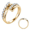 WIDE .46CT DIAMOND 14KT YELLOW GOLD 3D ROUND SHARED PRONG CRISS CROSS LOVE RING