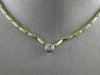 ESTATE .70CT DIAMOND 14K WHITE & YELLOW GOLD SOLITAIRE BEZEL LINK NECKLACE #5401