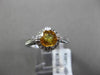 ANTIQUE .96CT DIAMOND & CITRINE 14KT WHITE GOLD HALO 3D FILIGREE ENGAGEMENT RING
