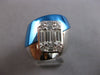 EXTRA LARGE .93CT DIAMOND & BLUE ENAMEL 18KT WHITE GOLD CLUSTER UNISEX FUN RING