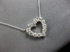 ESTATE 1.24CT DIAMOND 14KT WHITE GOLD 3D ROUND CLASSIC OPEN HEART LOVE NECKLACE