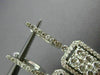 ESTATE 2.07CT DIAMOND 14K WHITE GOLD RECTANGULAR HUGGIE HANGING CLUSTER EARRINGS