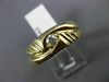 ESTATE .12CT DIAMOND 14K YELLOW GOLD SOLITAIRE MULTI WAVE MENS GYPSY RING #11663