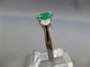 Estate 1.54Ct Diamond & Aaa Emerald 14Kt White Gold Oval 3 Stone Engagement Ring