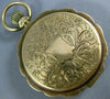 ANTIQUE VICTORIAN EXTRA LARGE 14KT YELLOW GOLD 3D FILIGREE POCKET WATCH #26635
