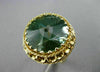 ANTIQUE LARGE 15CT AAA GREEN TOPAZ 14KT YELLOW GOLD 3D OPEN FILIGREE RING #25395