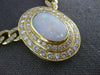 ESTATE EXTRA LARGE 73.9CT DIAMOND & AAA OPAL 18KT YELLOW GOLD OVAL HALO NECKLACE