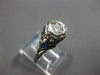 .26CT OLD MINE DIAMOND & AAA SAPPHIRE 18K WHITE GOLD 3D ART DECO ENGAGEMENT RING