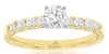 .85CT DIAMOND 14KT YELLOW GOLD 3D SOLITAIRE SEMI ETERNITY ROUND ENGAGEMENT RING