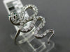 ESTATE LARGE .34CT DIAMOND & AAA EMERALD 14KT WHITE GOLD 3D SNAKE SWIRL FUN RING