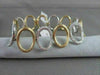 ANTIQUE 2.73CTW WIDE 14KT DIAMOND LINK CIRCULAR WHITE & YELLOW GOLD BRACELET