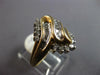 WIDE 1.26CT DIAMOND 14KT 2 TONE GOLD ROUND & BAGUETTE DOUBLE WAVE SWIRL FUN RING