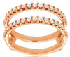 0.50CT DIAMOND 14KT ROSE GOLD 3D CLASSIC ROUND 2 ROW INSERT ANNIVERSARY RING