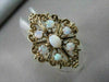 ANTIQUE LARGE FILIGREE AUSTRALIAN OPAL 1.30CTW 14KT YELLOW GOLD FLORAL RING !!!